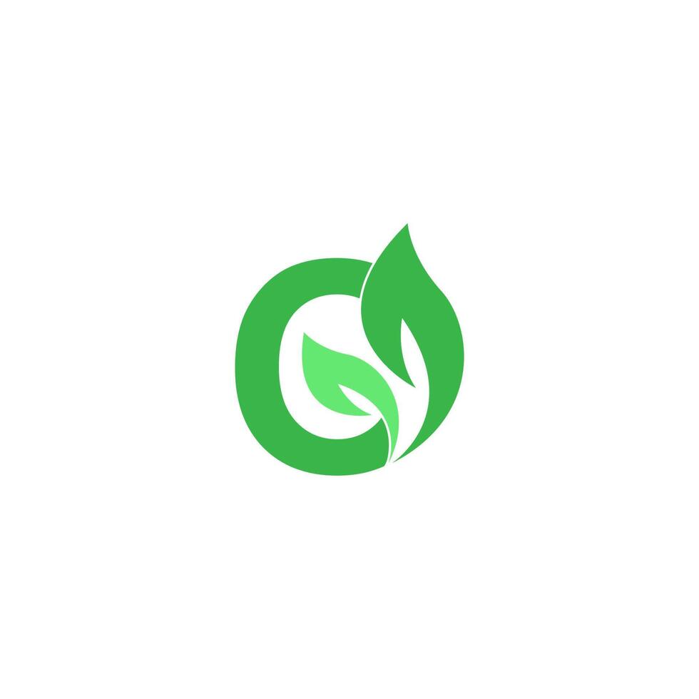 Letter O logo leaf icon design concept vector