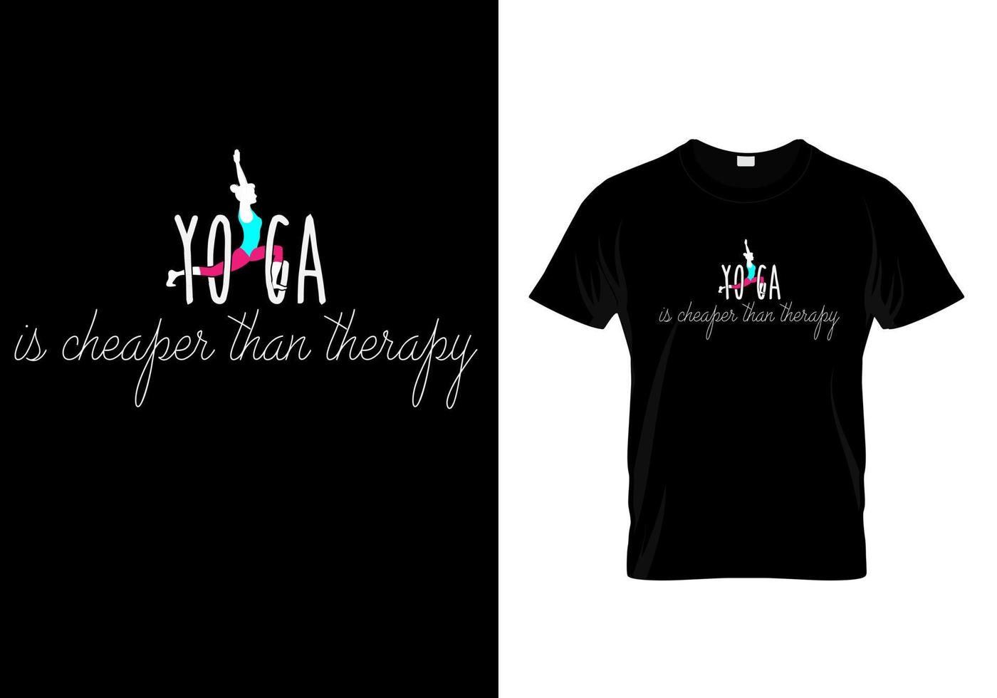 el yoga es más barato que el diseño de camisetas de terapia vector