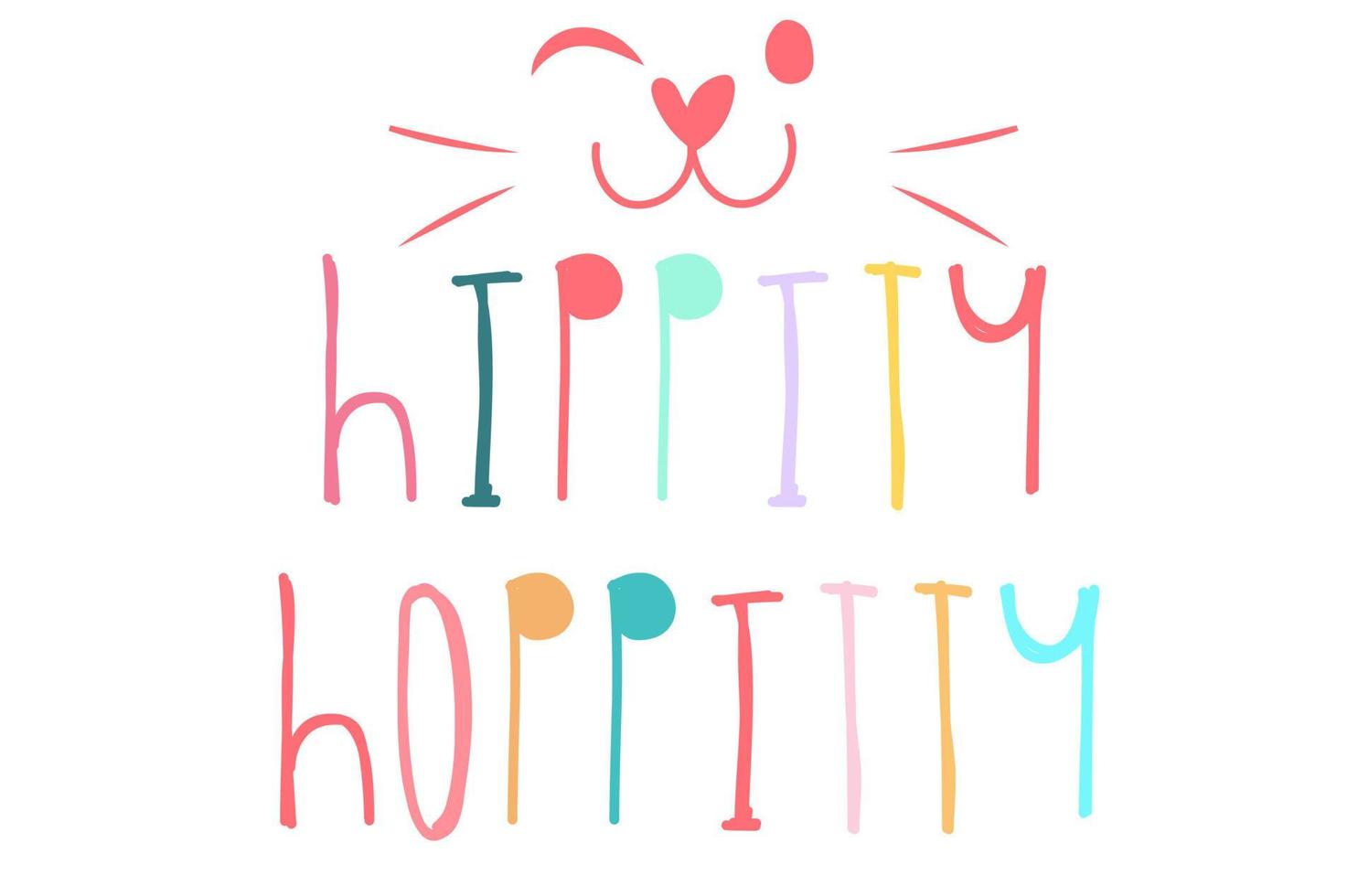 diseño de tipografía hippity hoppitty pascua vector