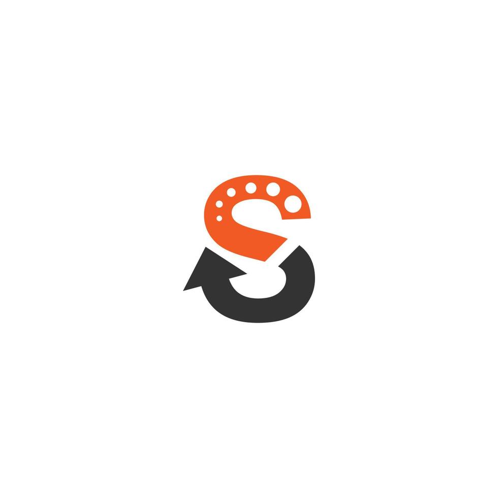 logotipo de letra s con vector de diseño de icono de flecha