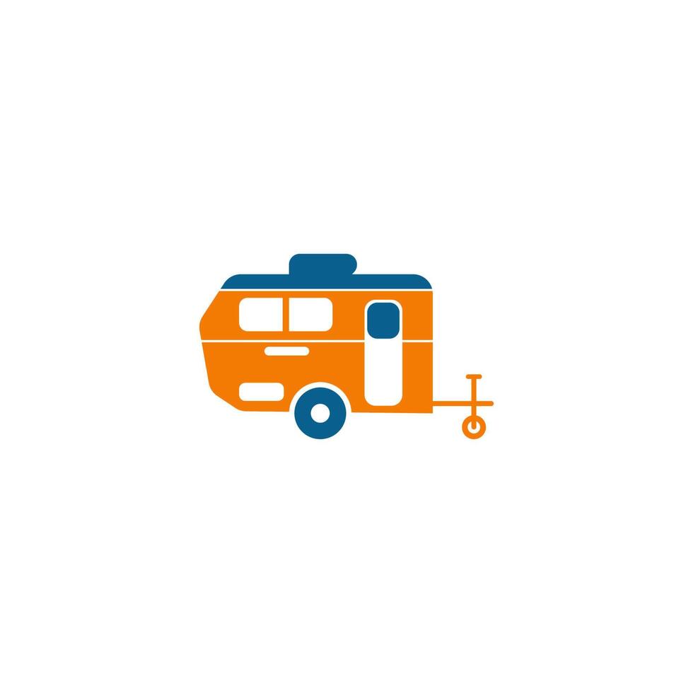 vector de diseño de logotipo de icono móvil de caravana simple