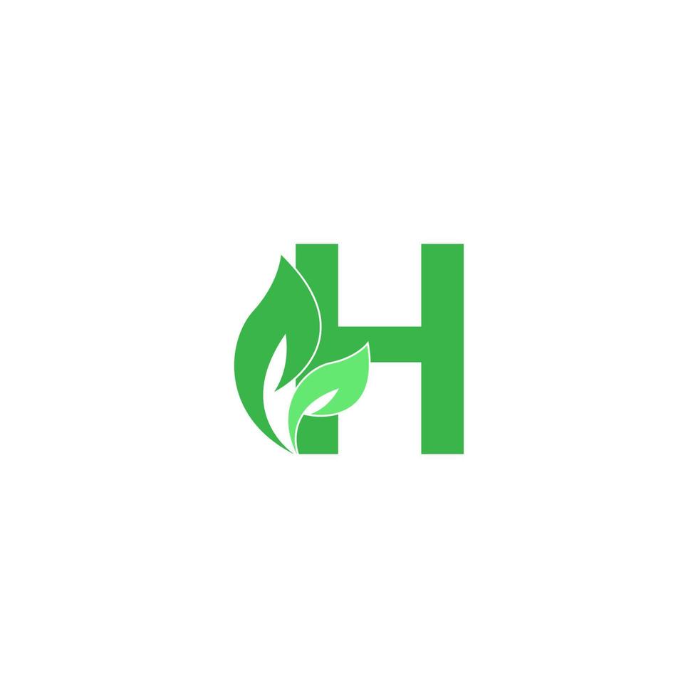concepto de diseño de icono de hoja de logotipo de letra h vector