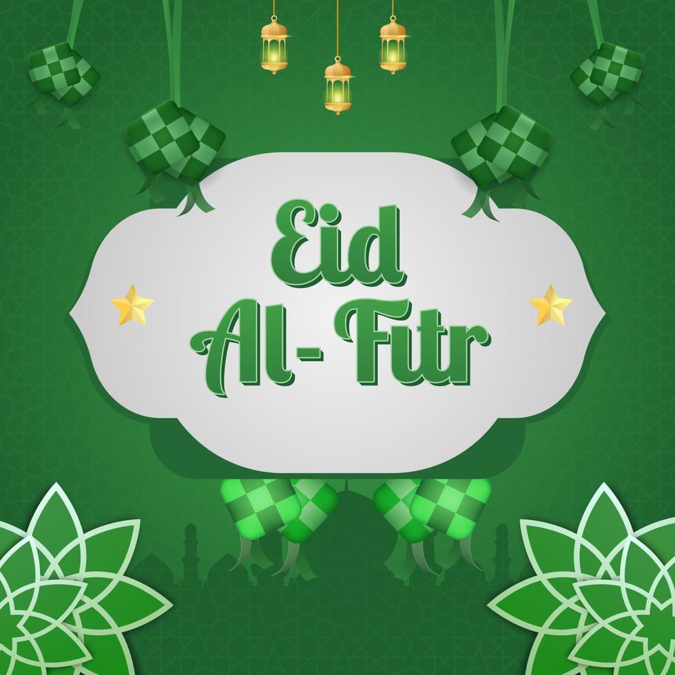 Realistic ramadan kareem eid al fitr illustration mubarak banner hari raya aidilfitri vector