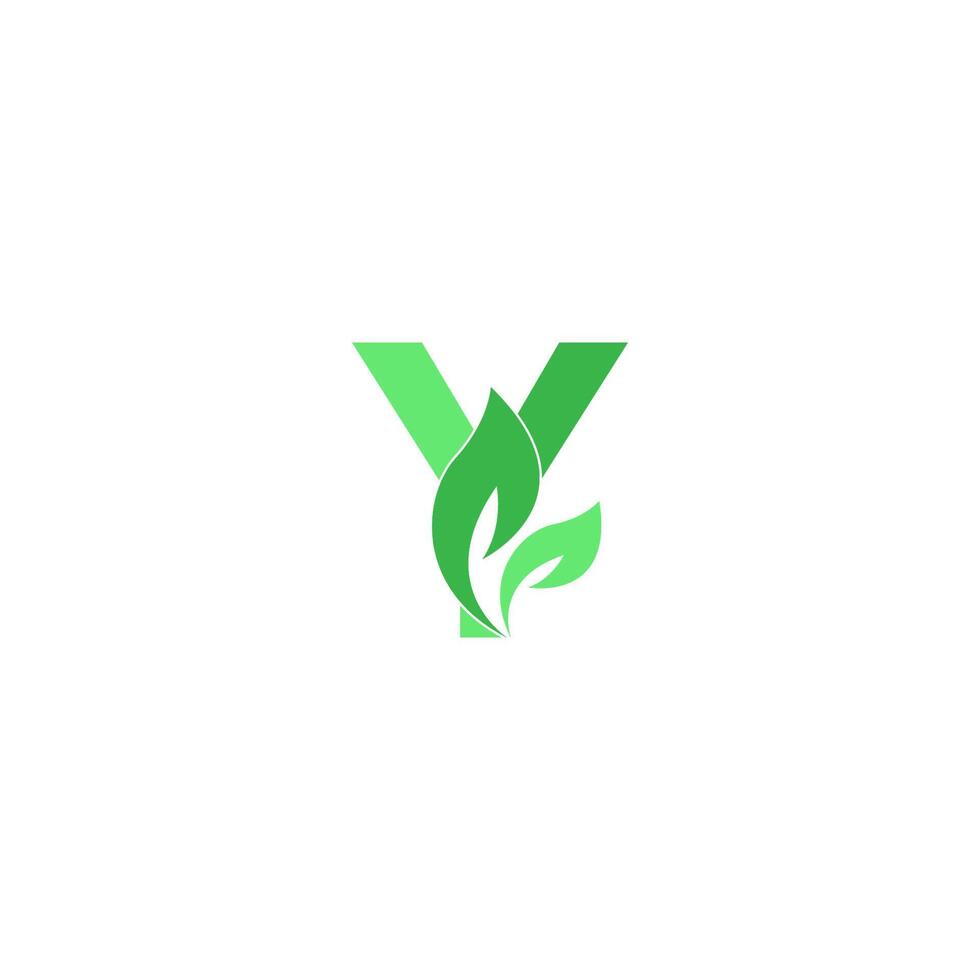 Letter Y logo leaf icon design concept vector