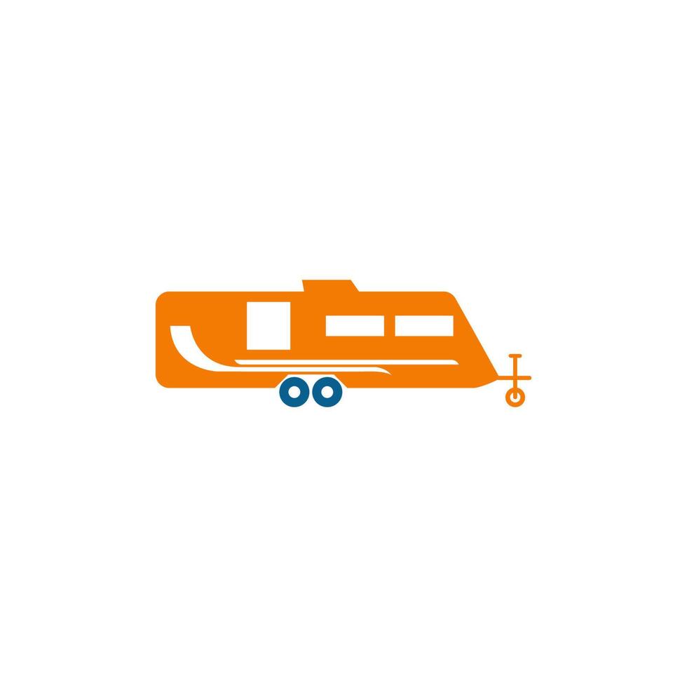 vector de diseño de logotipo de icono móvil de caravana simple