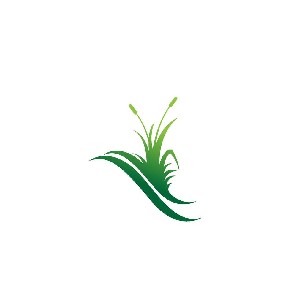 Natural Grass icon logo design vector template