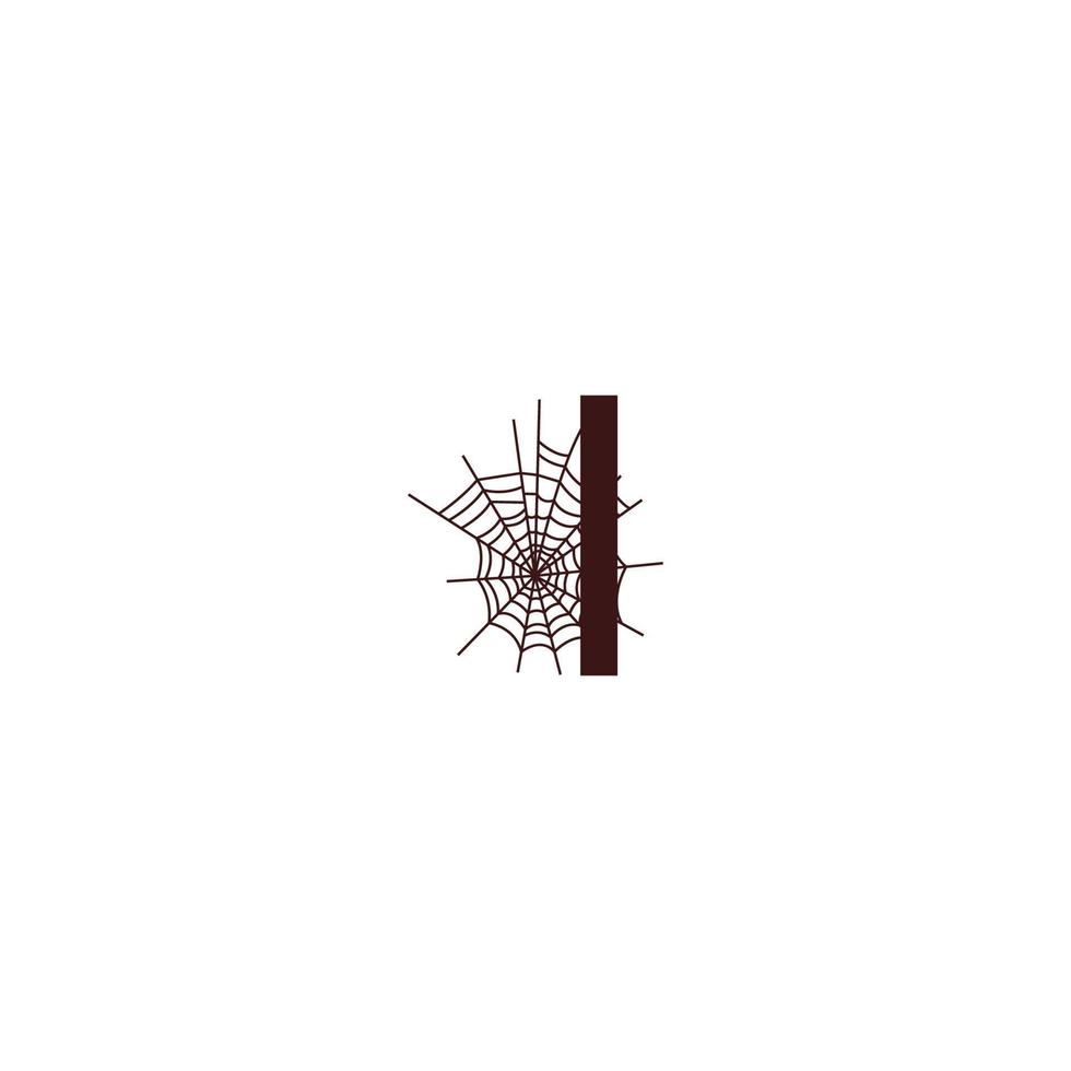 letra i con vector de plantilla de diseño de icono de tela de araña