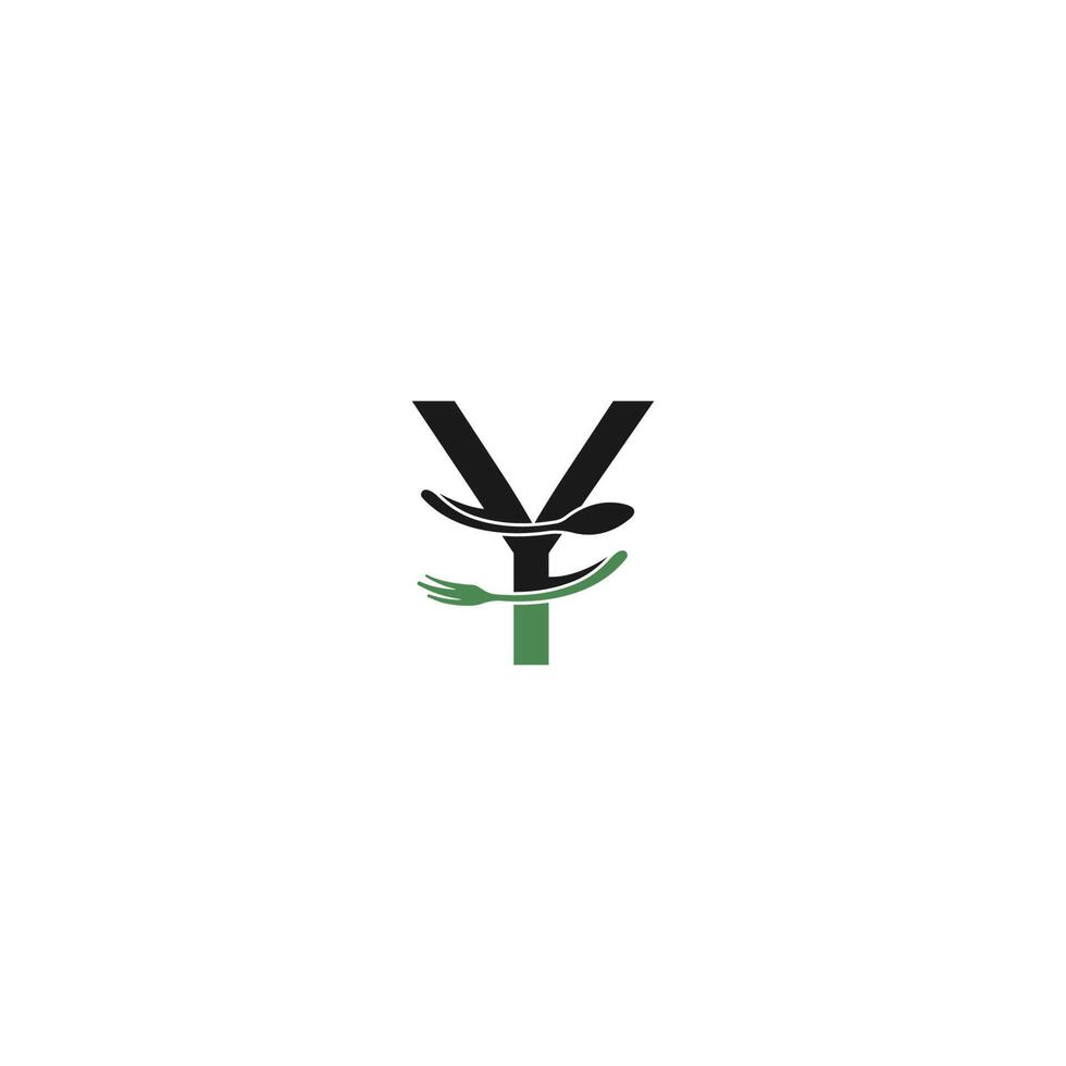 Letter Y with fork and spoon logo icon design vector