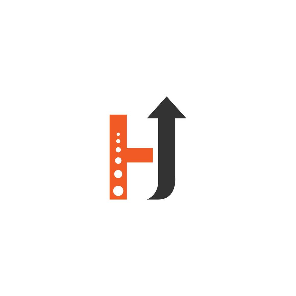 logotipo de la letra h con vector de diseño de icono de flecha