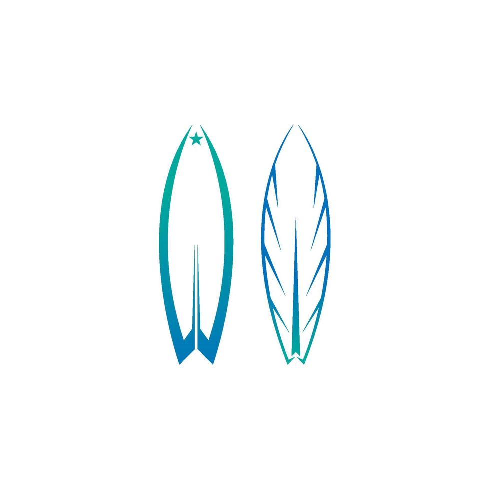 plantilla de vector de diseño de logotipo de icono de tabla de surf