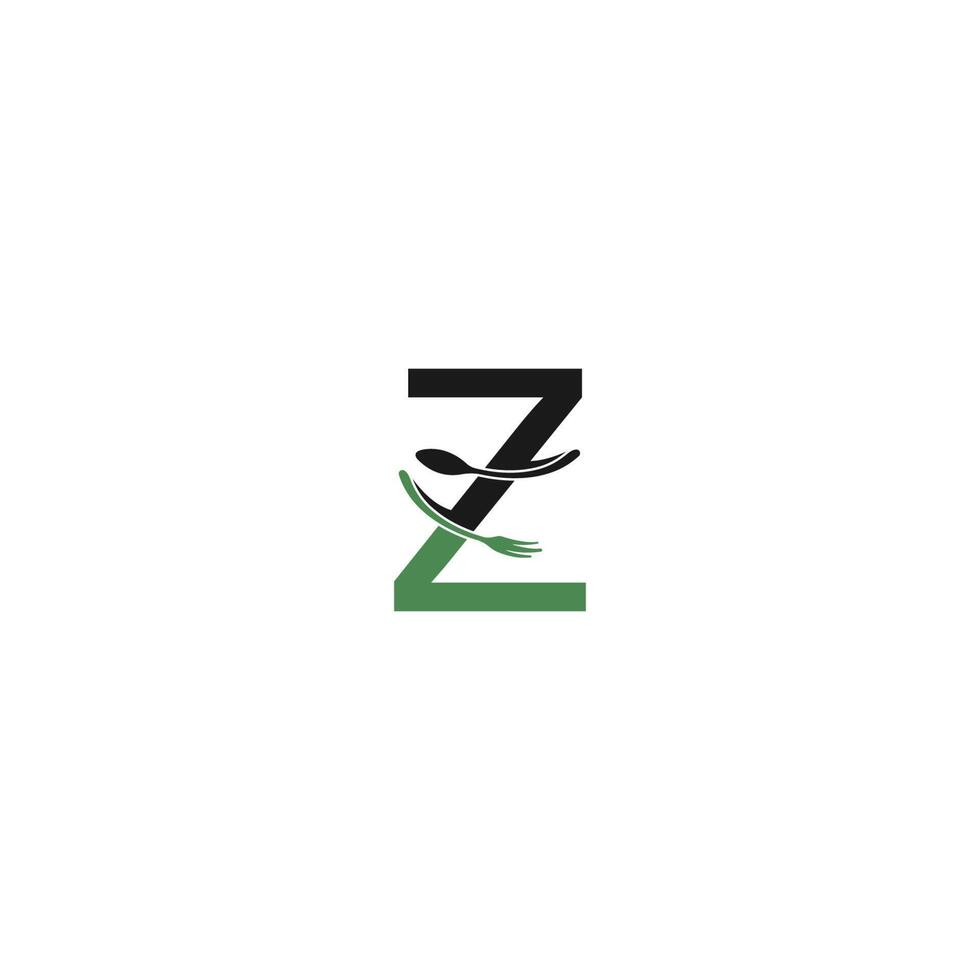 Letter Z with fork and spoon logo icon design vector