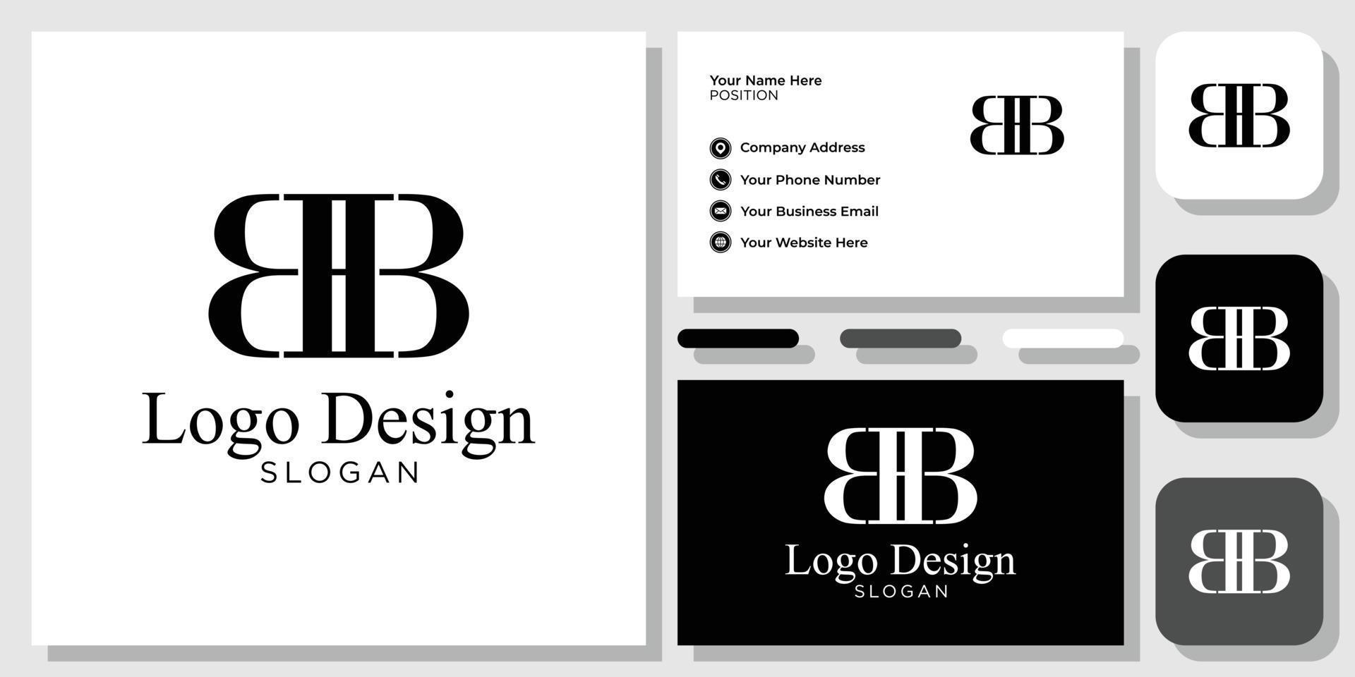 logo design initials letters combination vintage with business card template vector