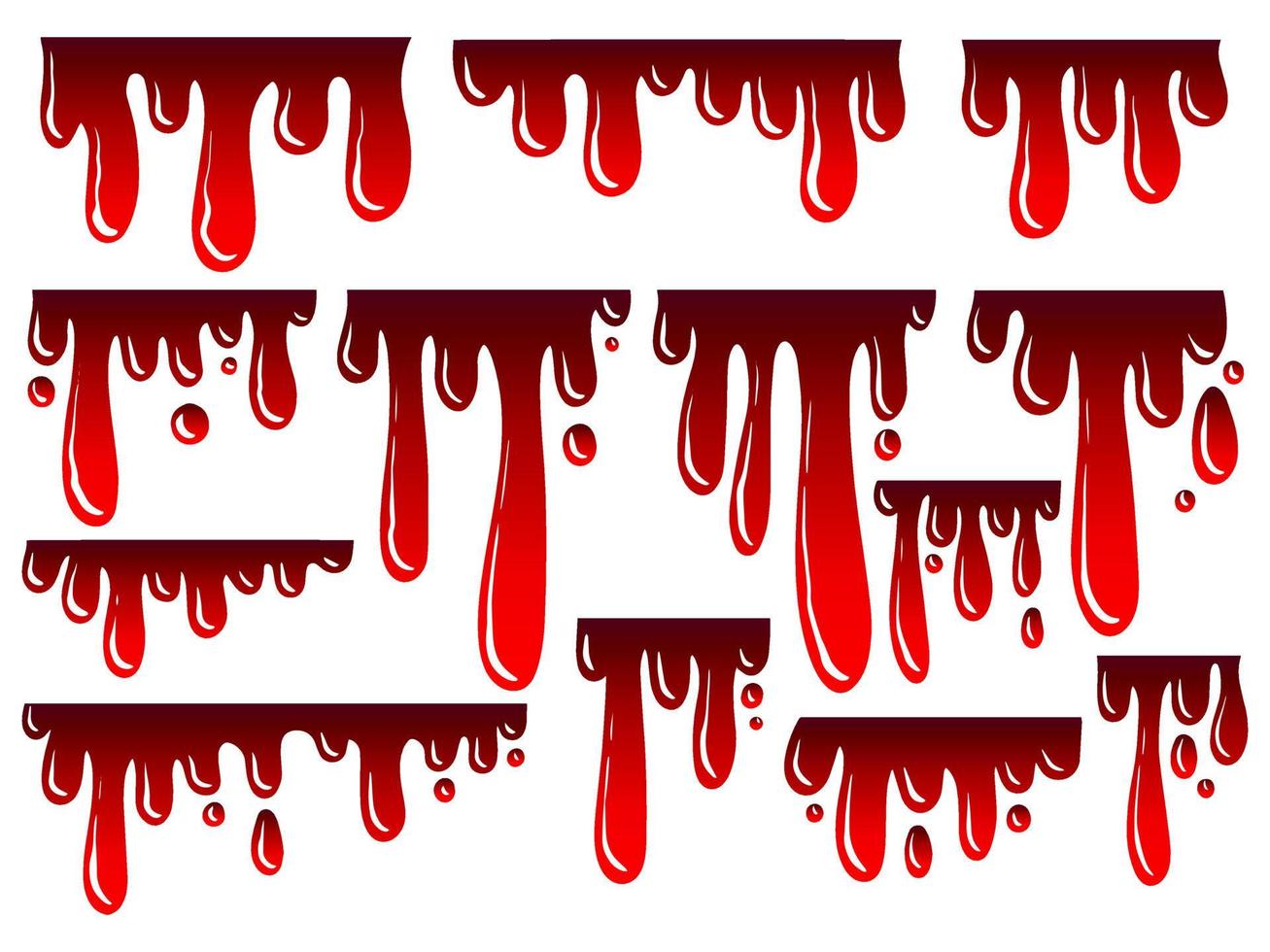 Blood Splash and Drops Collection vector