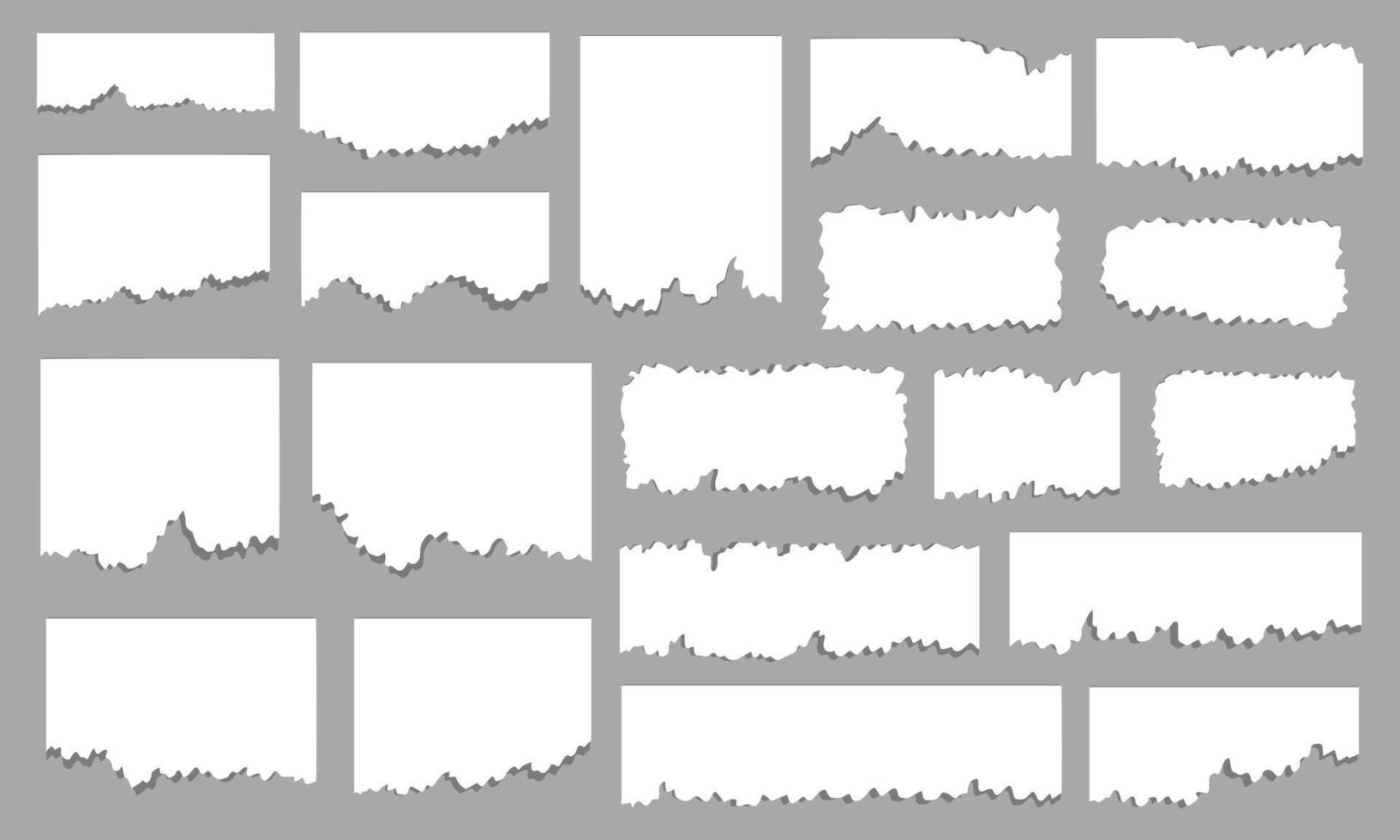 Ripped torn sheets of papers collection vector