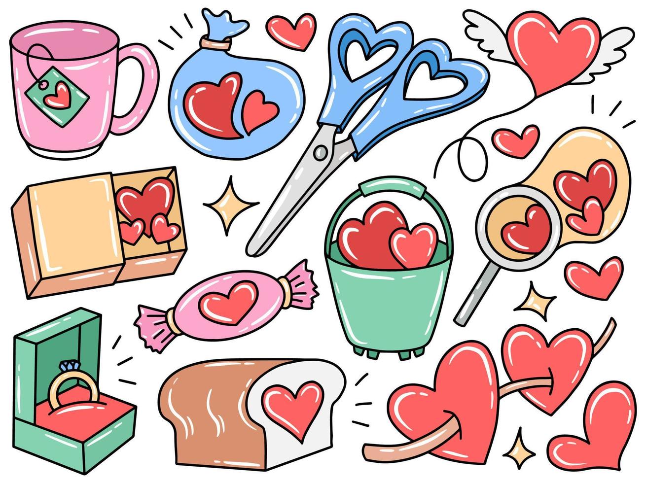 Valentine Day Icon Clip Art Collection vector