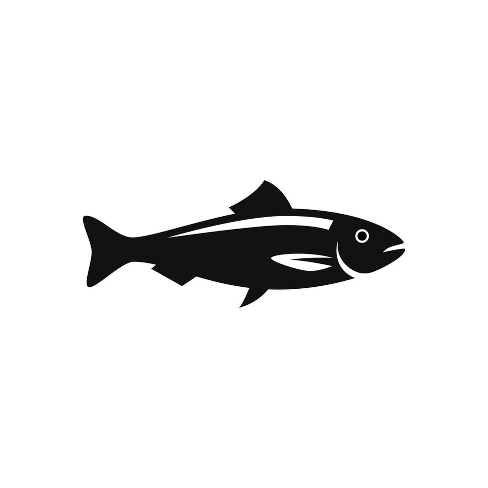 diseño de vector de silueta de salmón para icono de logotipo