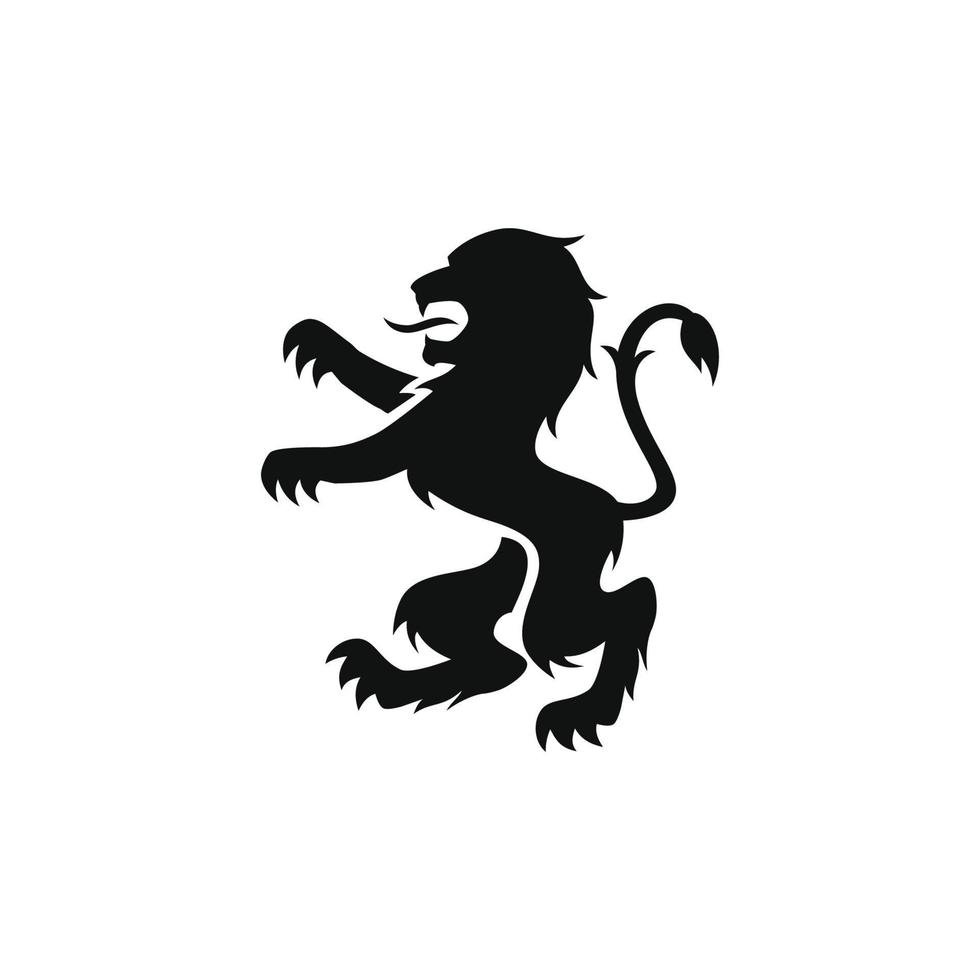 diseño de vector de silueta de león real para icono de logotipo