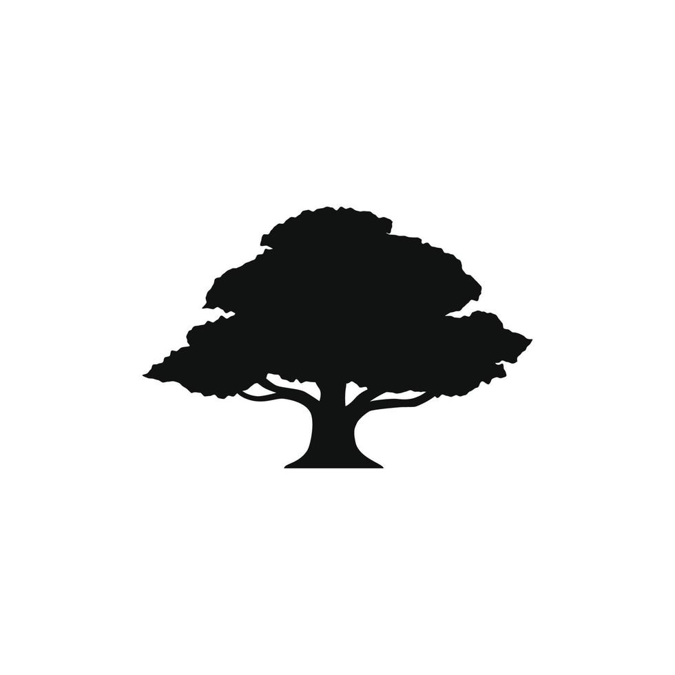oak tree silhouette vector design for logo icon