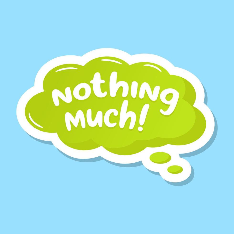 A cloud bubble with nothing much text, flat sticker vector