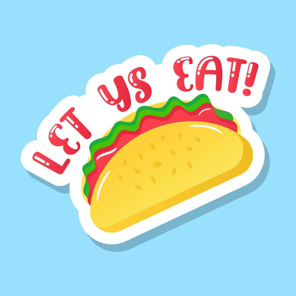 Flat tortilla wrap sticker in editable vector