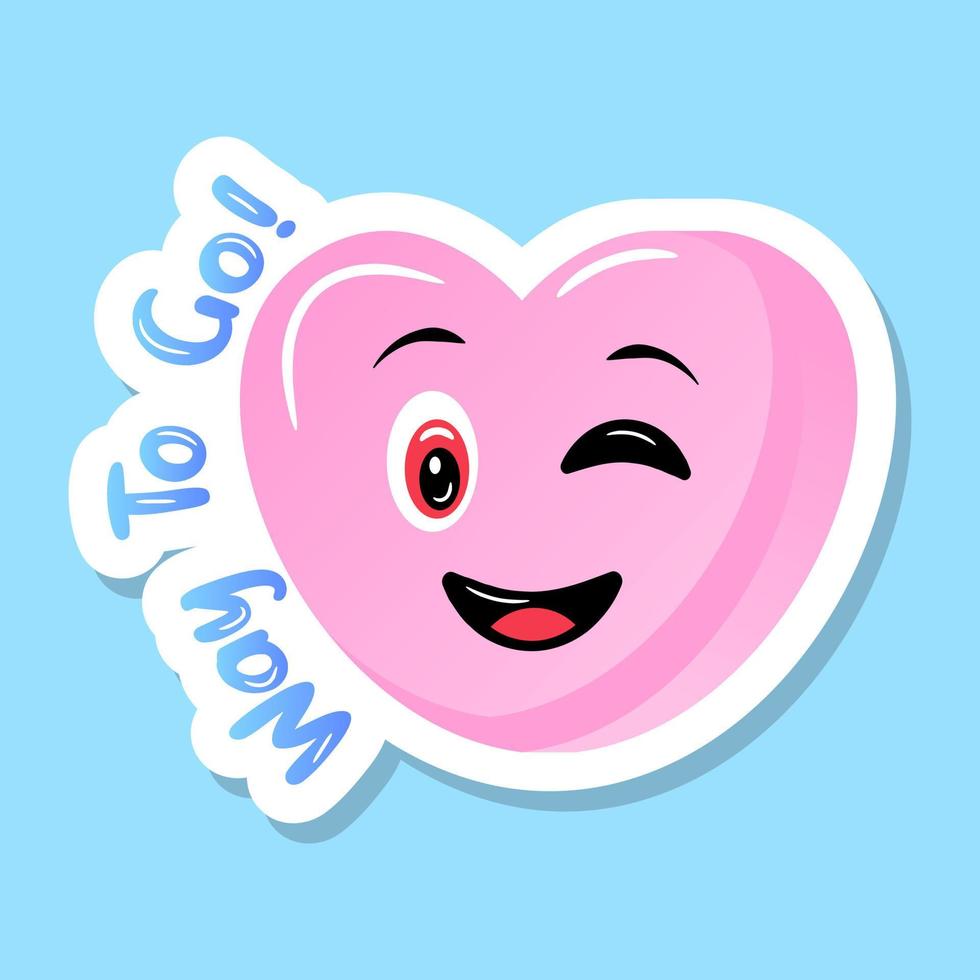 A cute wink heart sticker, best for valentine and wedding vector