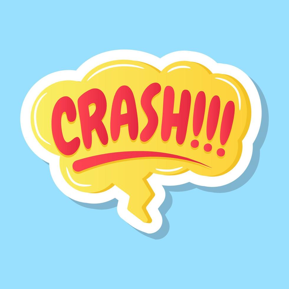 A crash bubble in flat sticker vector