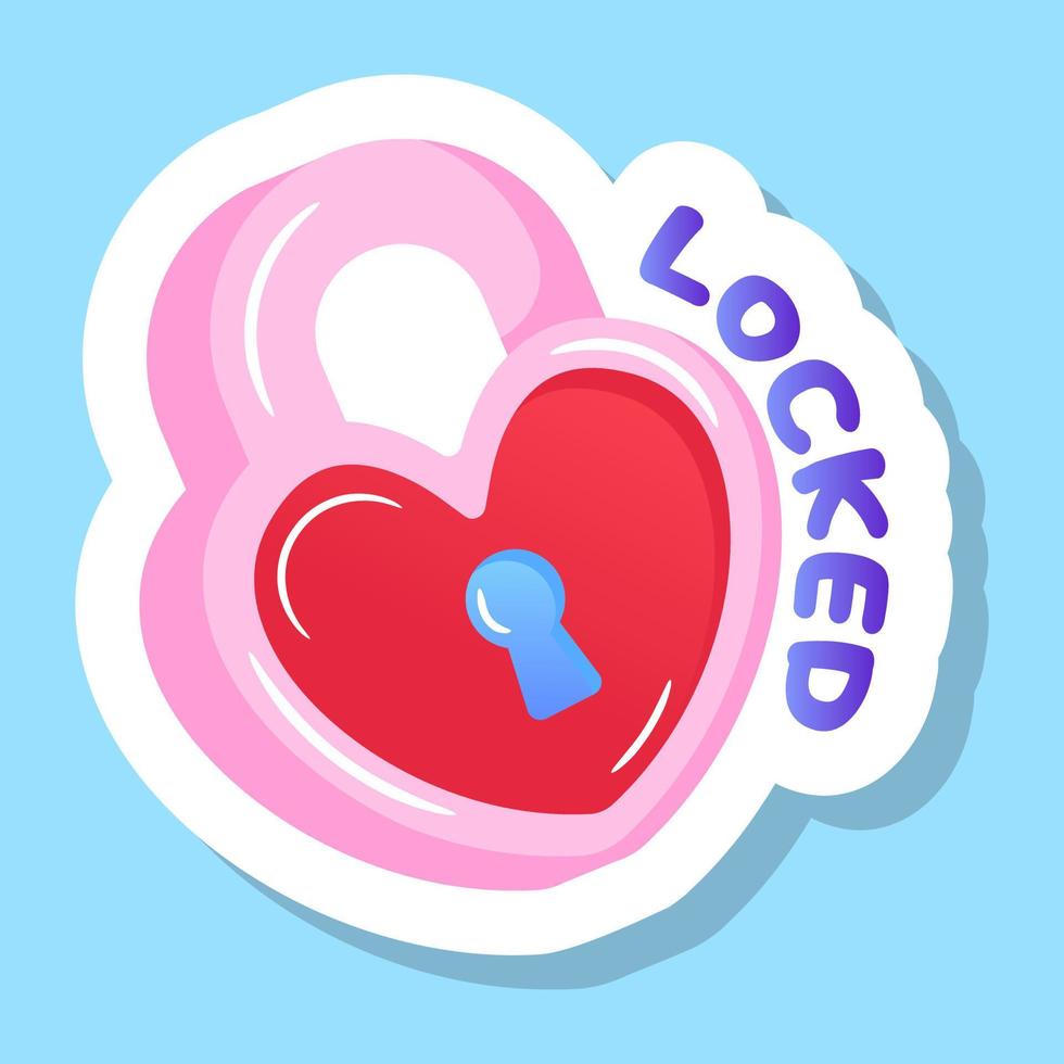 A flat sticker of love lock in premium editable style vector