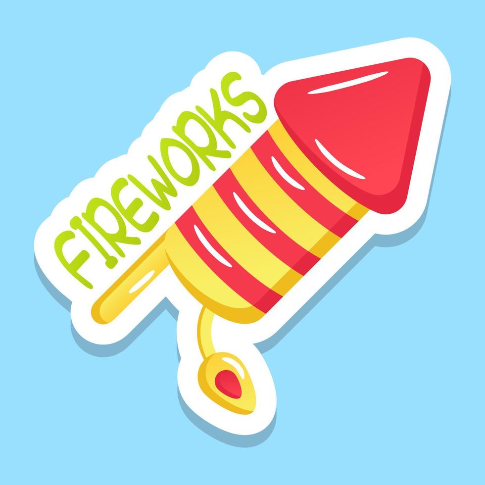 A rocket firecracker in sticker design vector