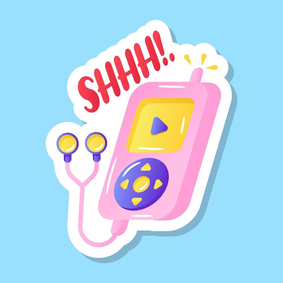 A music via portable music gadget vector