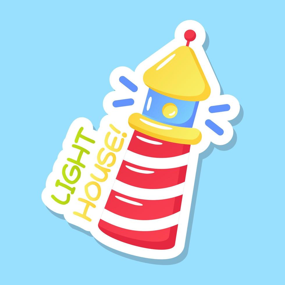 Flat vector of lighthouse, tower house