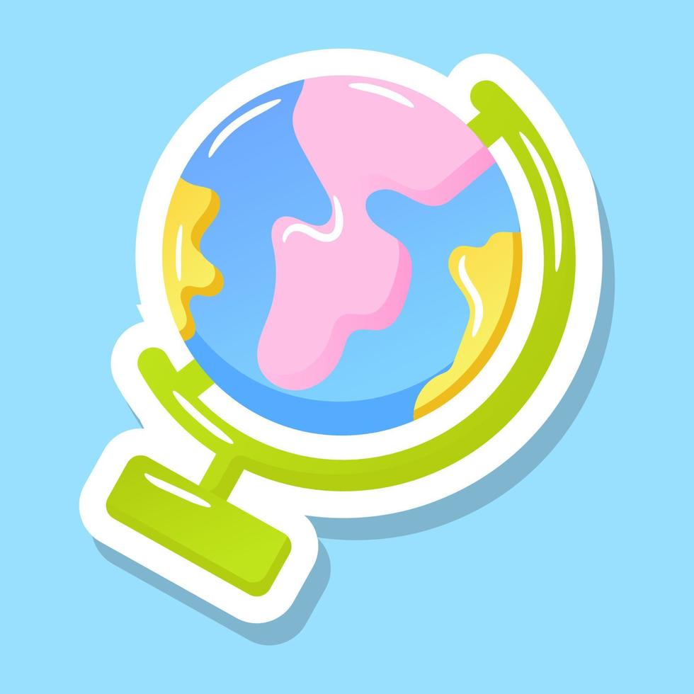 A table globe, vector in modern sticker