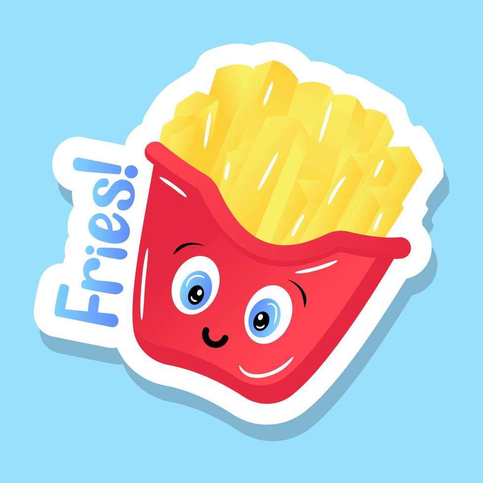 French fries bucket design in editable style vector