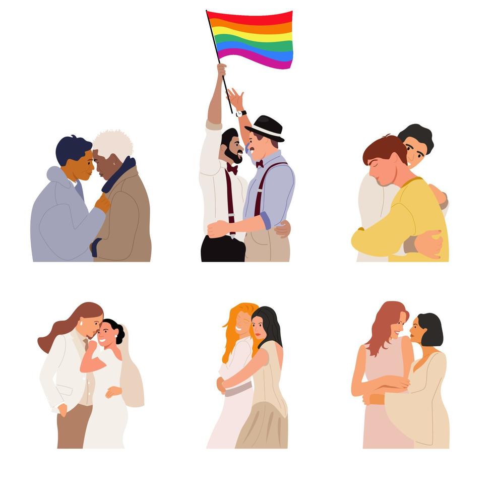 LGBT set. Free love. vector