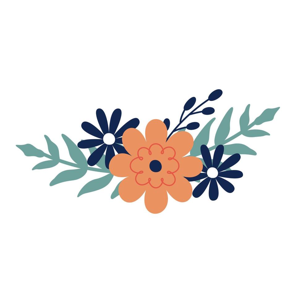 lindo ramo de flores de primavera de pascua vector