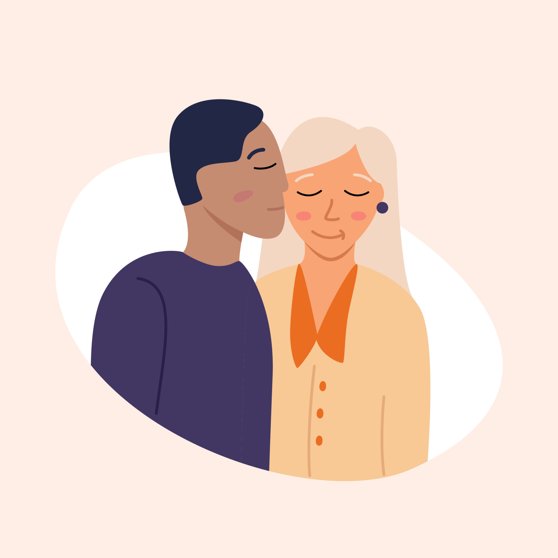 A man kisses a woman on the cheek. Vector illustration of cartoon character  flat. Family and love relationships 6722837 Vector Art at Vecteezy