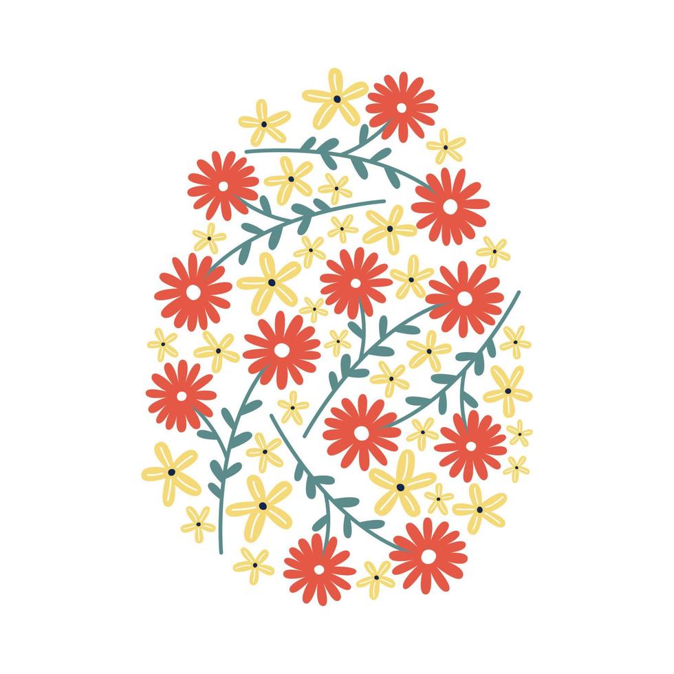 huevo de pascua floral. ilustración vectorial aislada vector