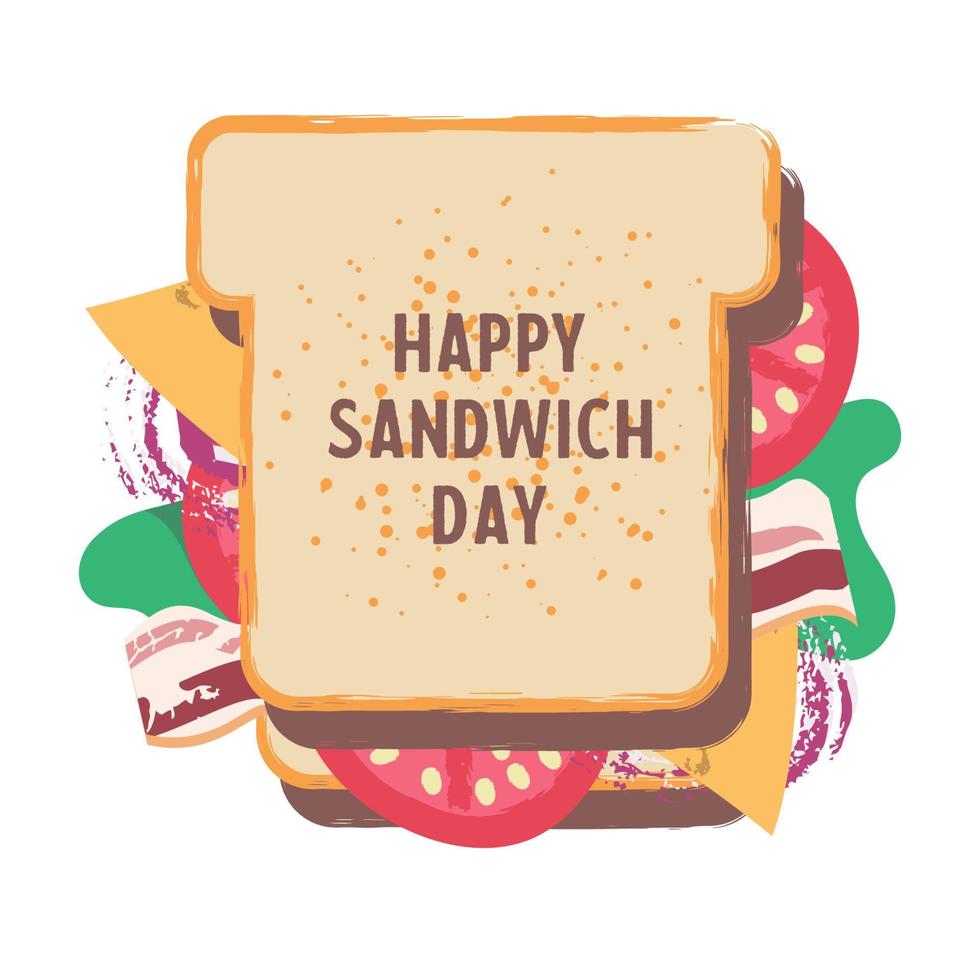 Sandwich. Vector illustration in flat cartoon style.
