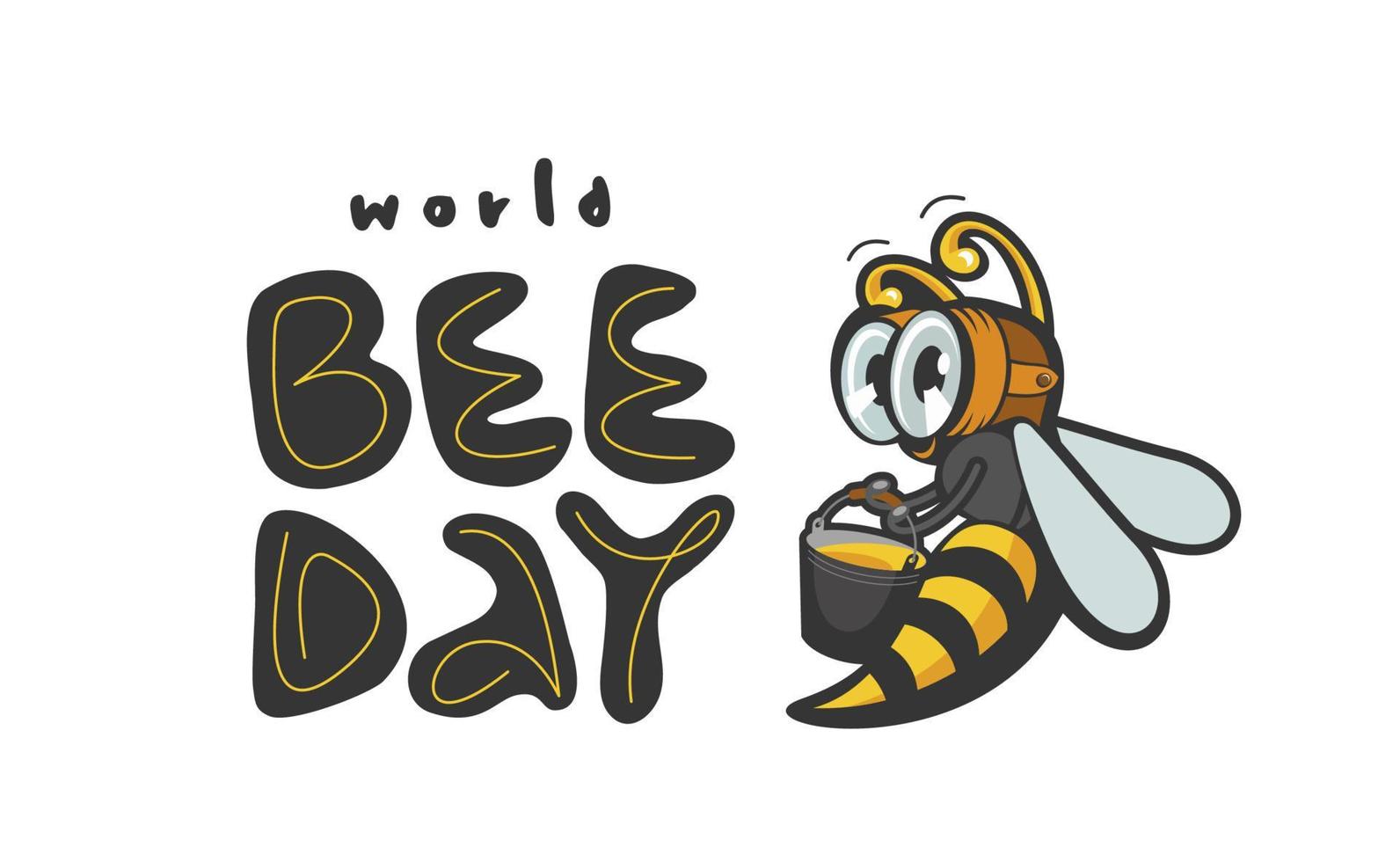 plantilla de diseño vectorial del día mundial de la abeja. vector