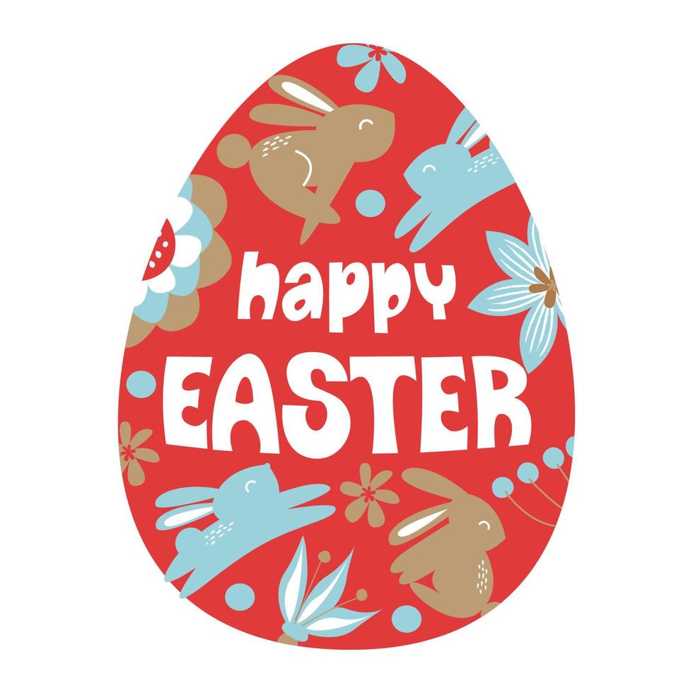 happy Easter. A painted Easter egg. vector