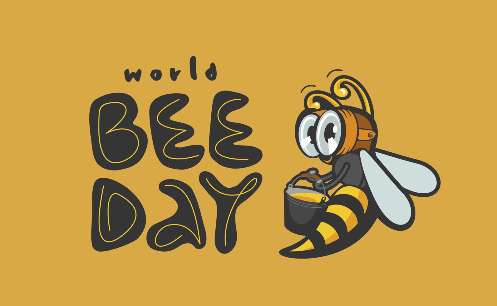 plantilla de diseño vectorial del día mundial de la abeja. vector