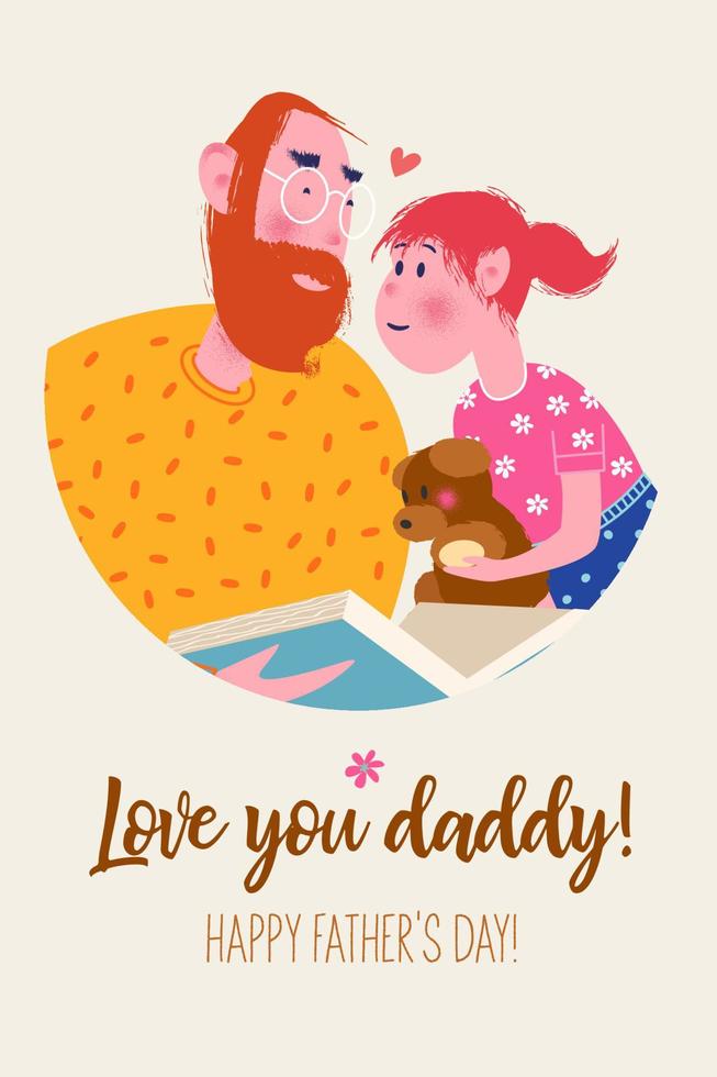 Happy father's day. Vector illustration, greeting card.