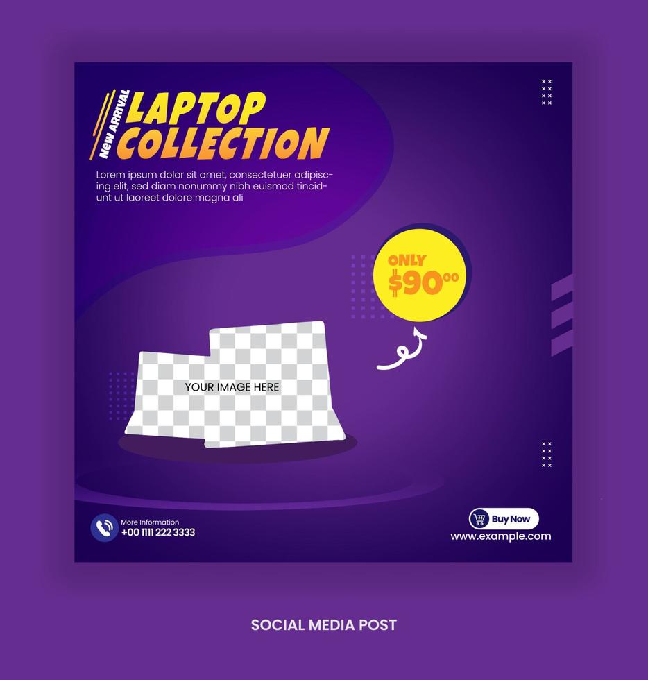 Template Gadget with Luxury 3D Podium Style and Purple Color For Social Media Post vector