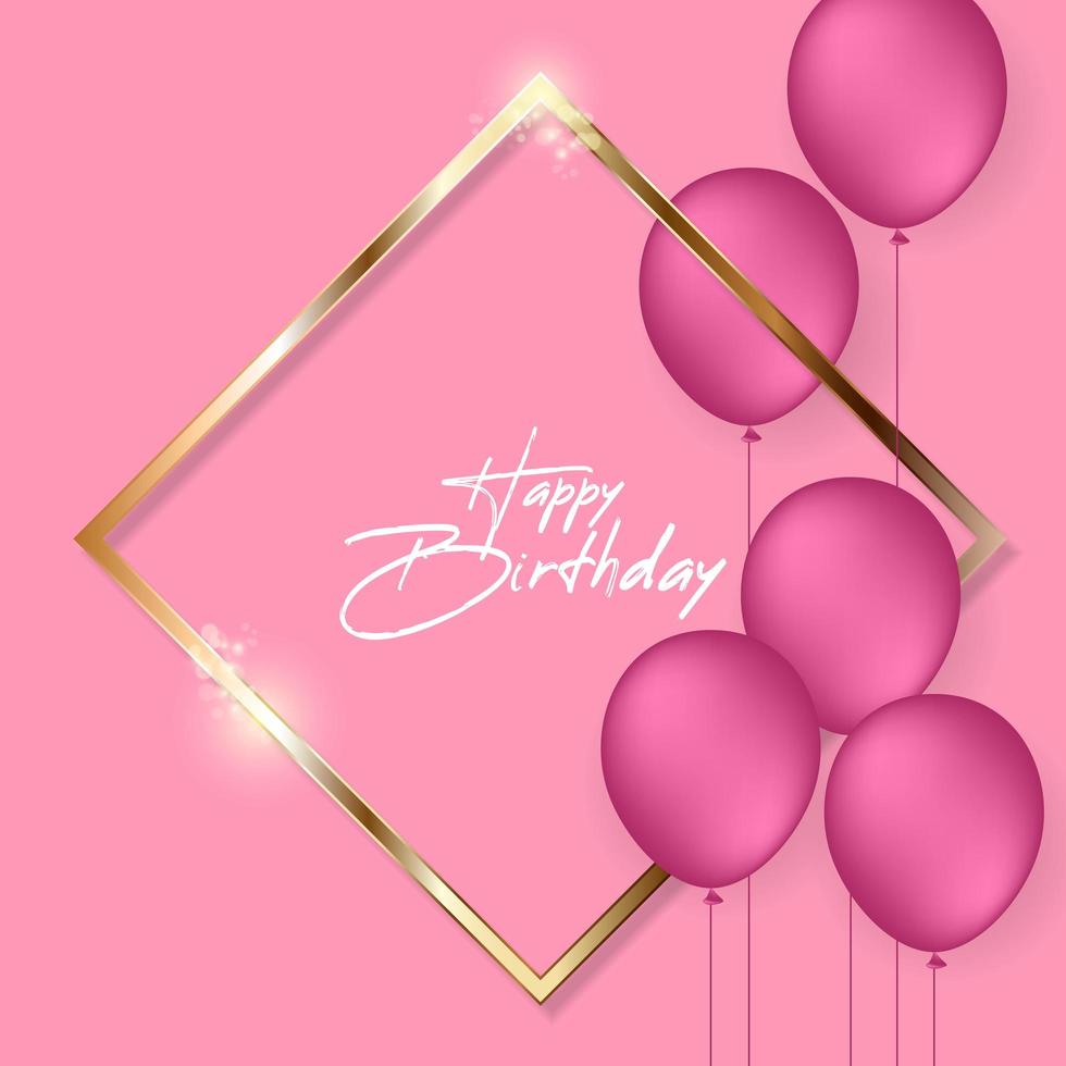 Birthday festive background with helium balloons. vector