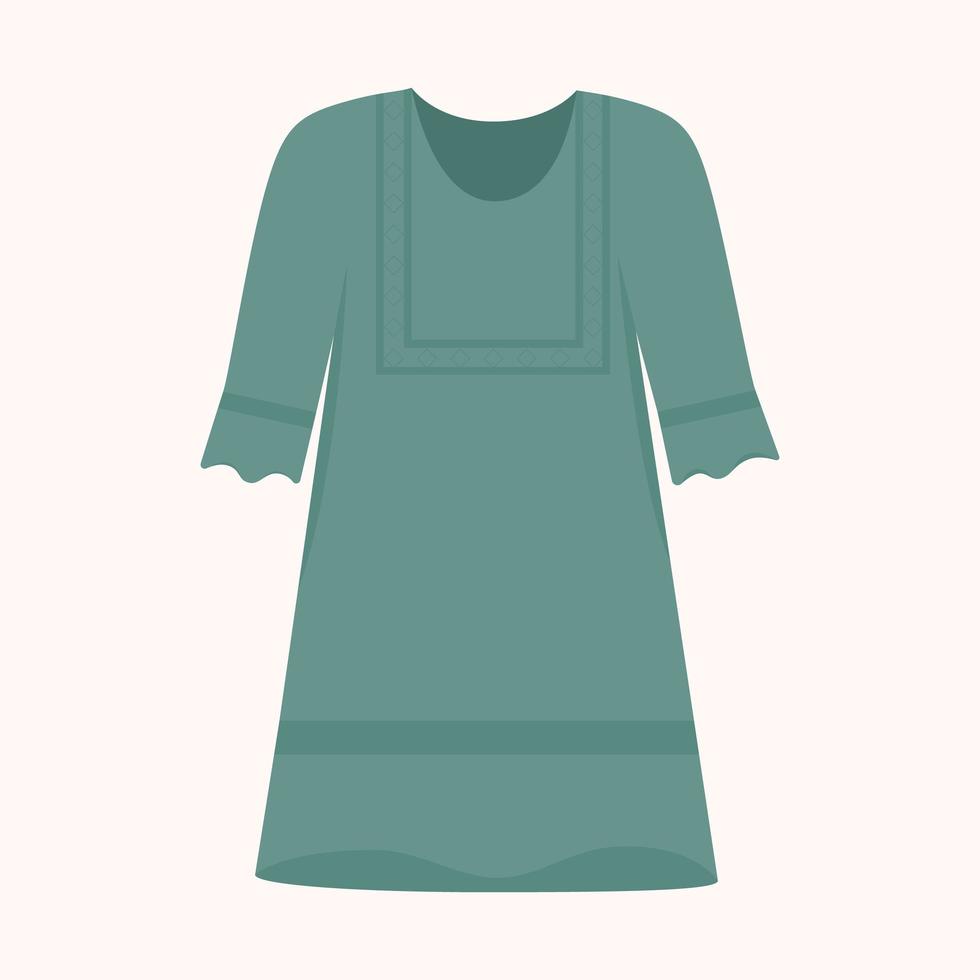 Boho style dress. Boho style fashion outfit. Fashionable clothes vector