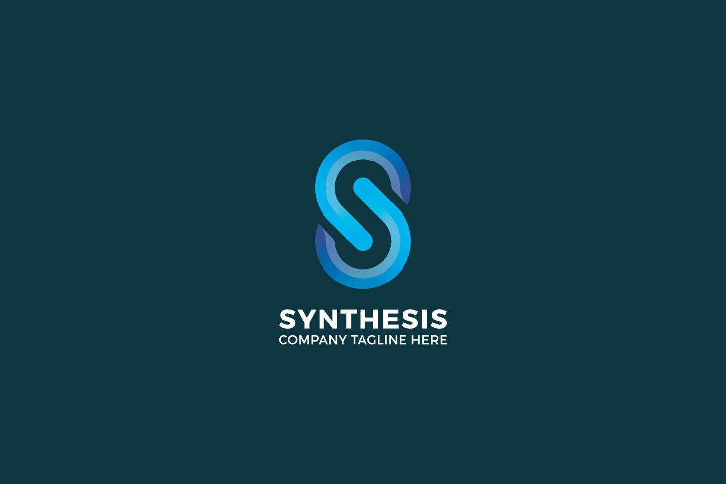 Letter S creative blue color 3d technological business logo vector