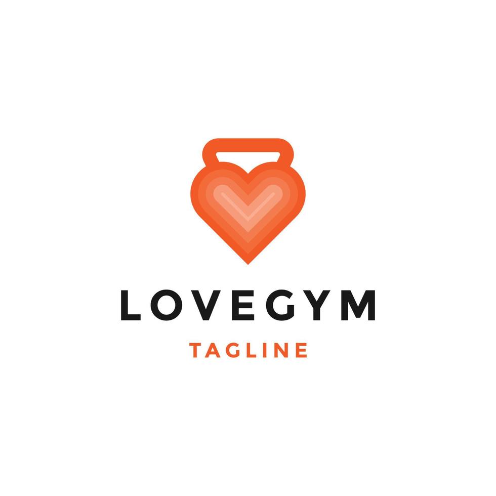 Love fitness logo icon design template vector