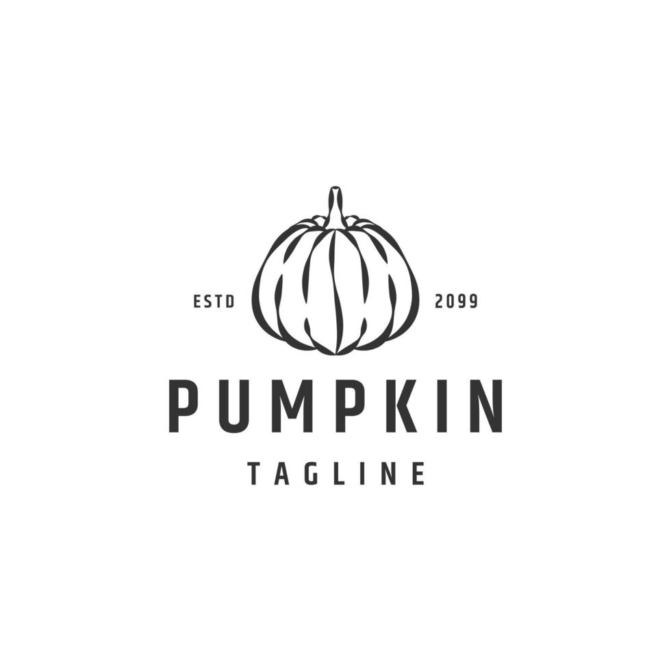 Pumpkin logo concept. Flat icon design template vector