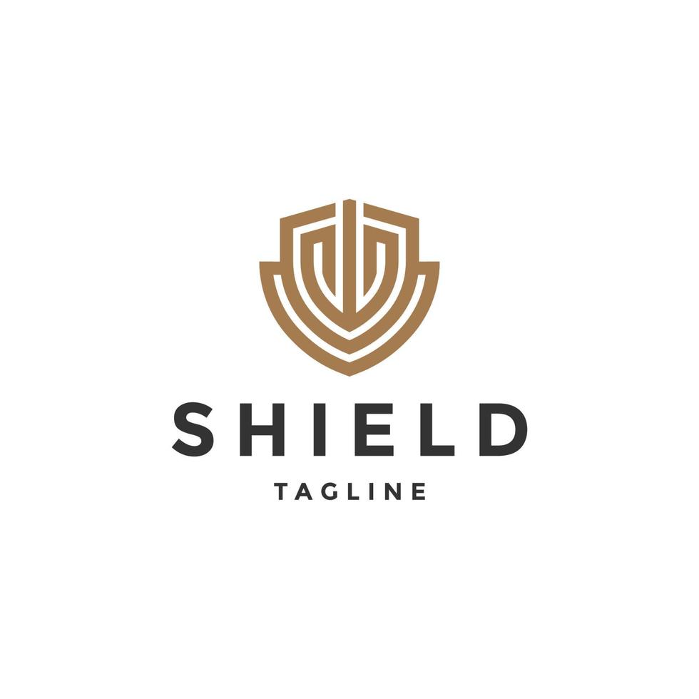 Luxury shield logo concept. Flat icon design template vector