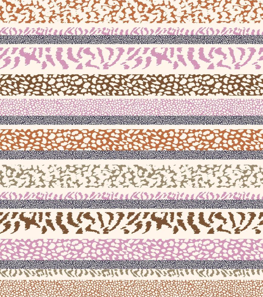 mixed animal skin pattern, mixed border pattern for textiles and decoration vector
