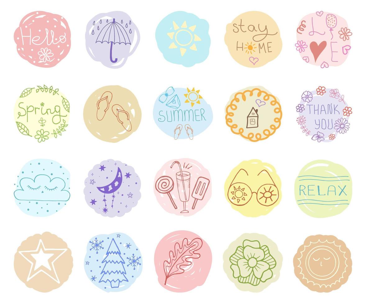 Icons for social media design vector